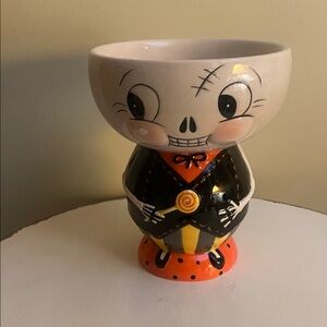Halloween  Johanna Parker Skully Skeleton Candy Bowl